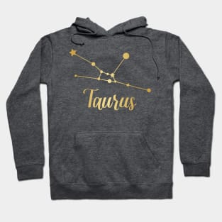 Taurus Zodiac Constellation in Gold Hoodie